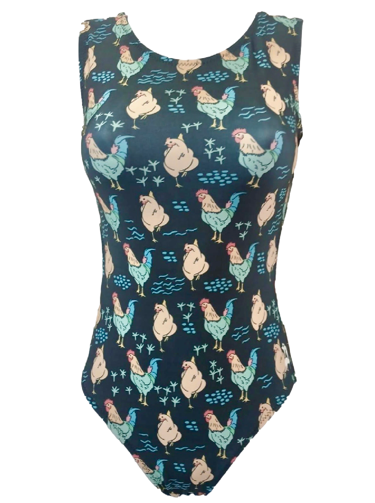 Farmyard Flair Leotard - Chicken & Rooster Print