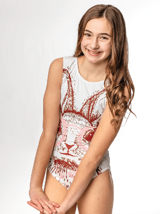 Down the Rabbit Hole Gymnastics Leotard - Foxy's Leotards - Easter Bunny Cute Leotard - Foxy’s