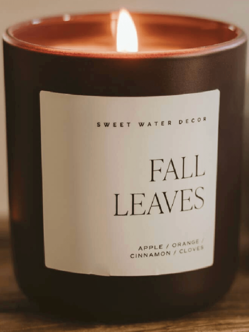 Fall Leaves 15 oz Candle, Matte Jar - Fall Decor - Foxy’s