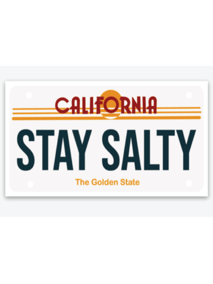 Waterproof Salty State Plate Stickers - Foxy’s