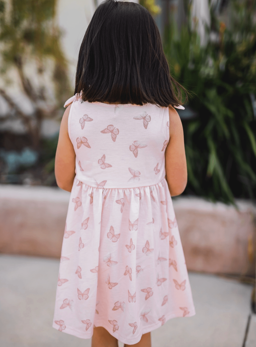 Knotted Shoulder Tank Little Girls Dress - Foxy’s