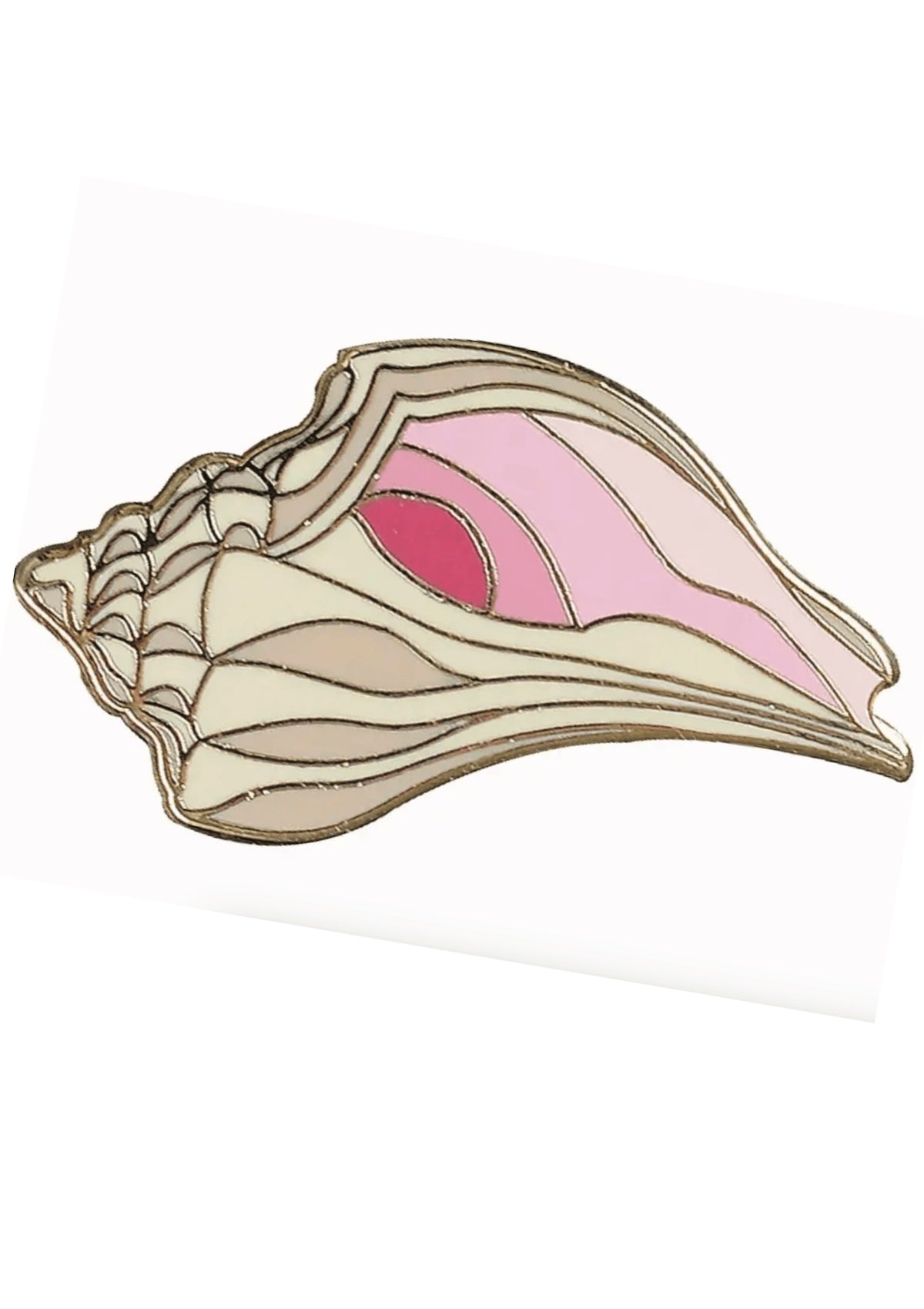 Seashell Enamel Pin - Cute Conch Shell Pin for Gymnastics Bags & More! - Foxy’s