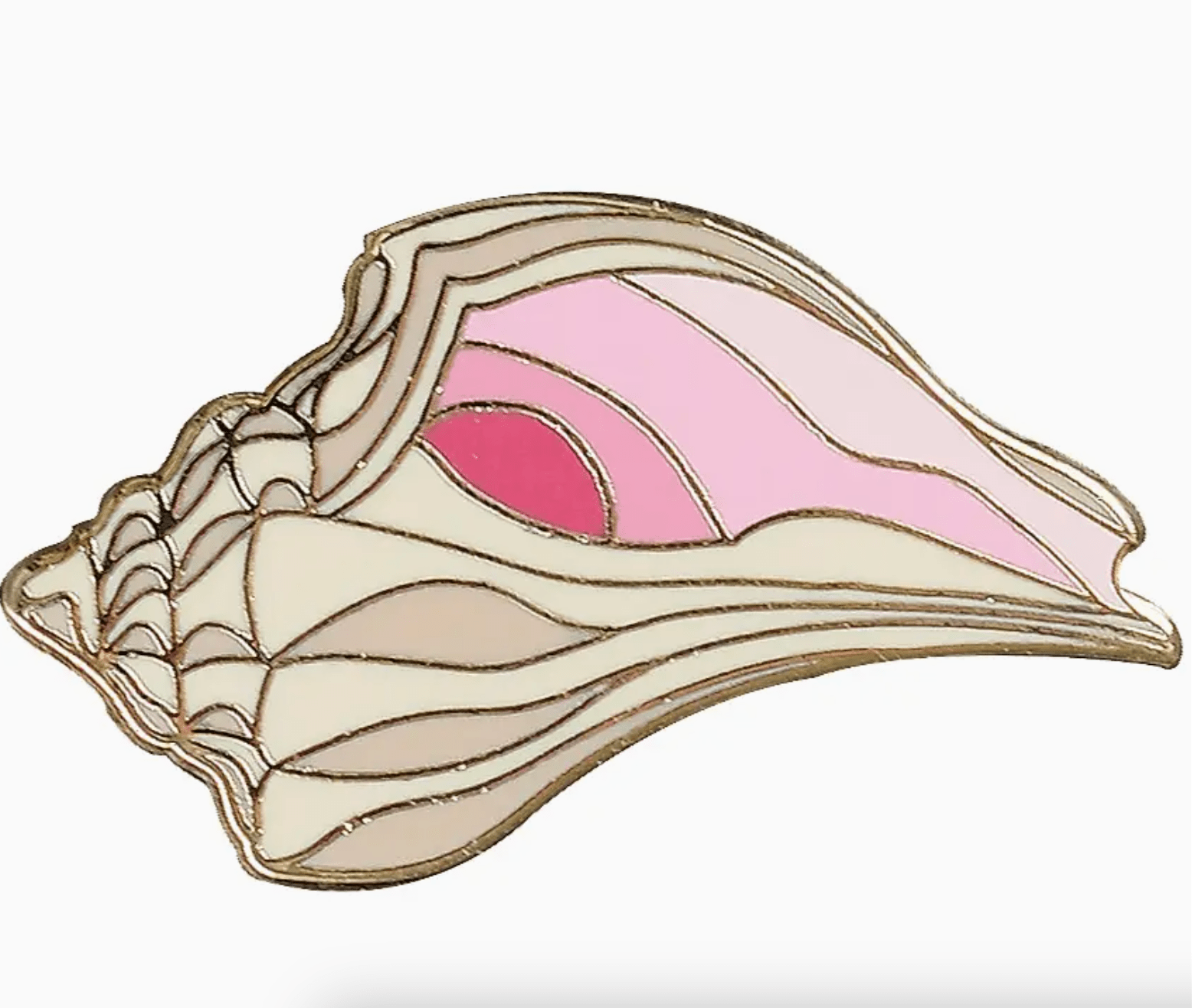 Seashell Enamel Pin - Cute Conch Shell Pin for Gymnastics Bags & More! - Foxy’s