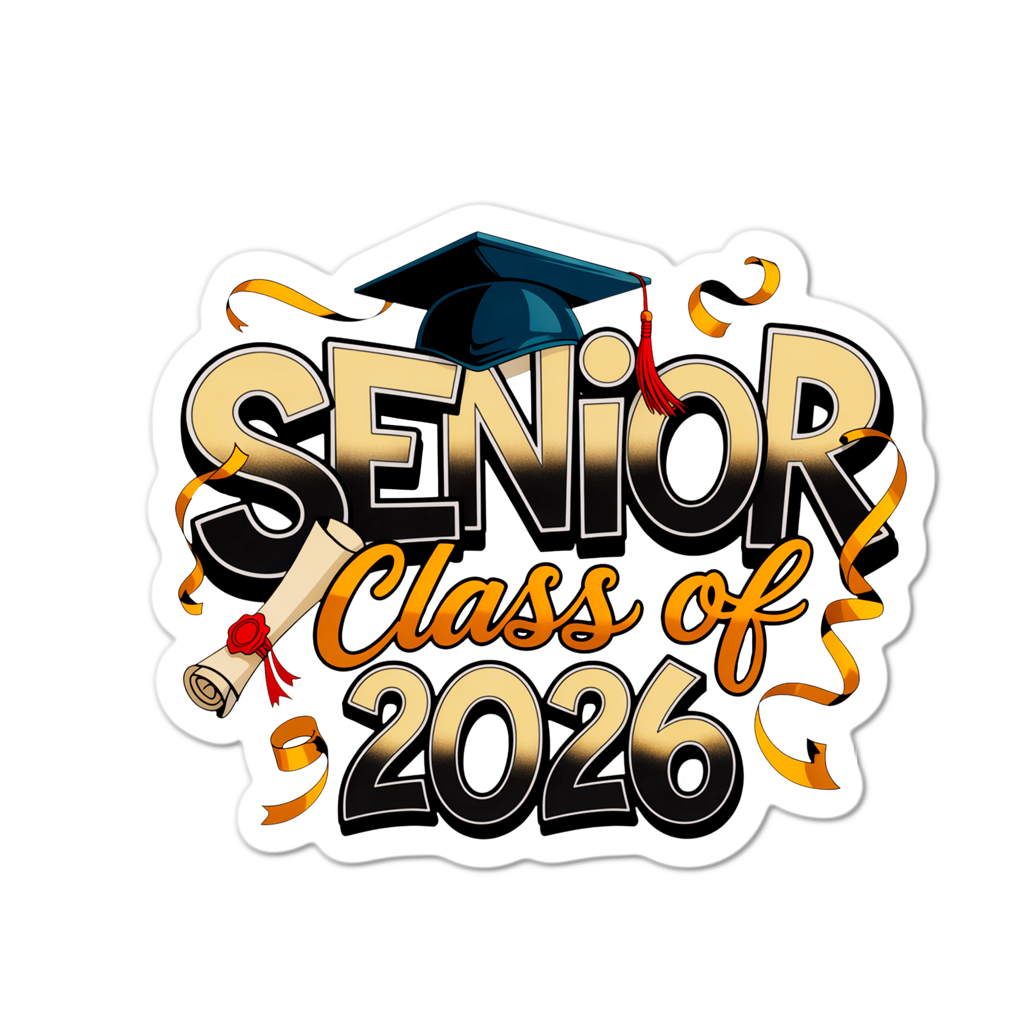 Senior Class of 2026 Waterproof Sticker - Foxy’s