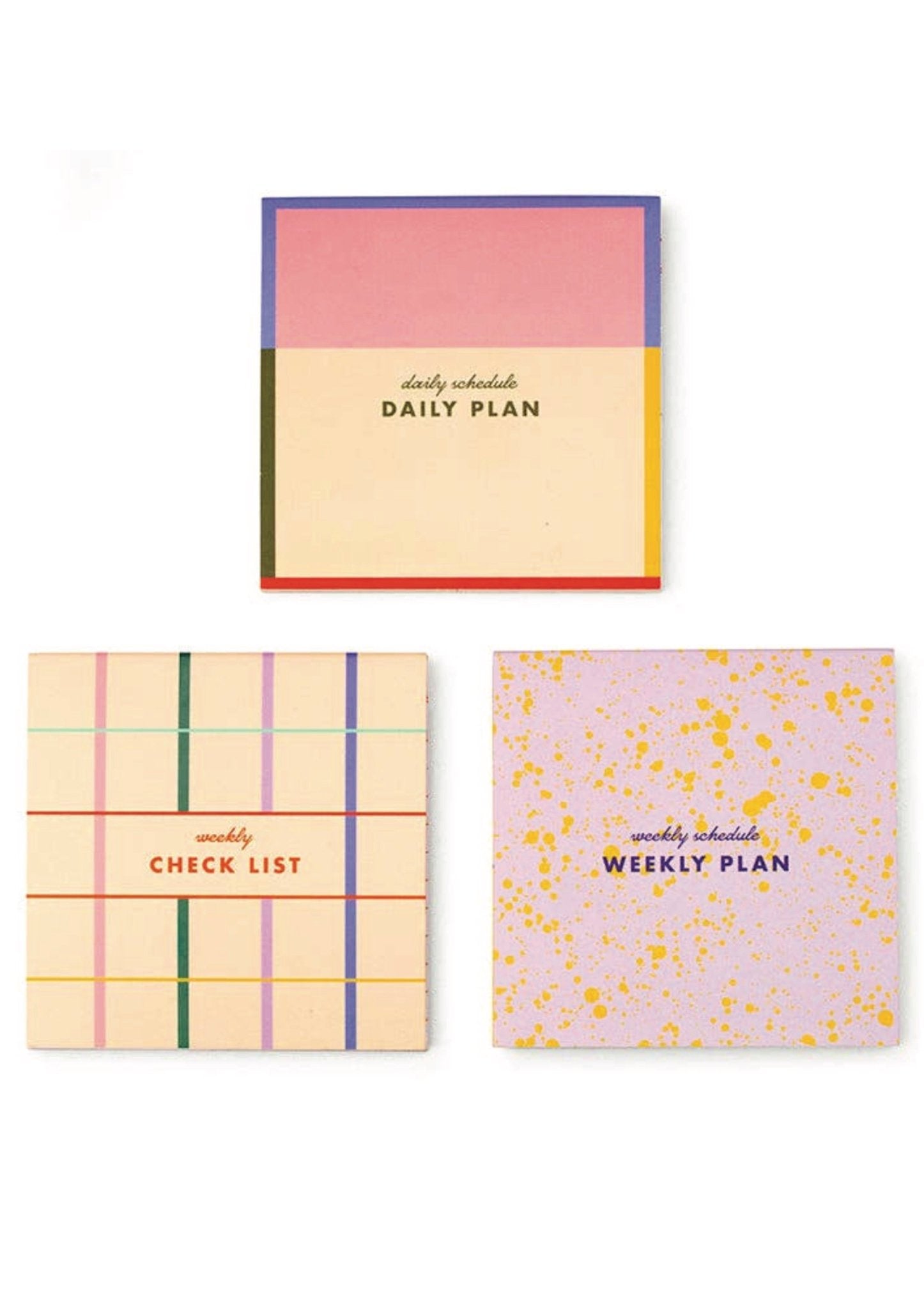 Inkerie Daily, Weekly, & To - Do Sticky Note Set - 3 Fun Pads! - Foxy’s