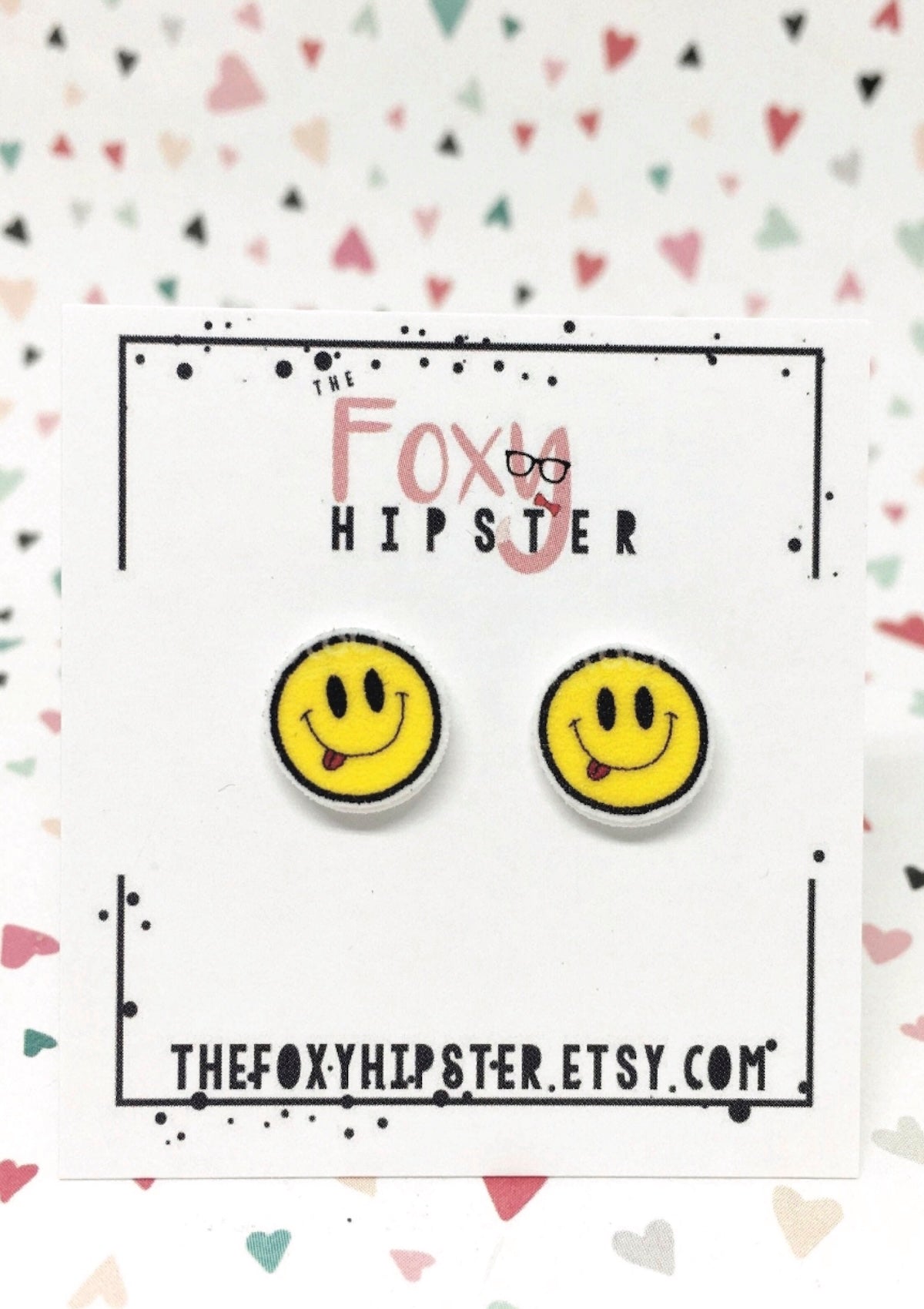 Smiley Face Stud Earrings - Fun & Trendy Plastic Earrings! - Foxy’s