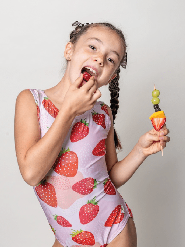 Strawberries & Cream Gymnastics Leotard - Girls Dance Leotard - Foxy's Leos - Foxy’s