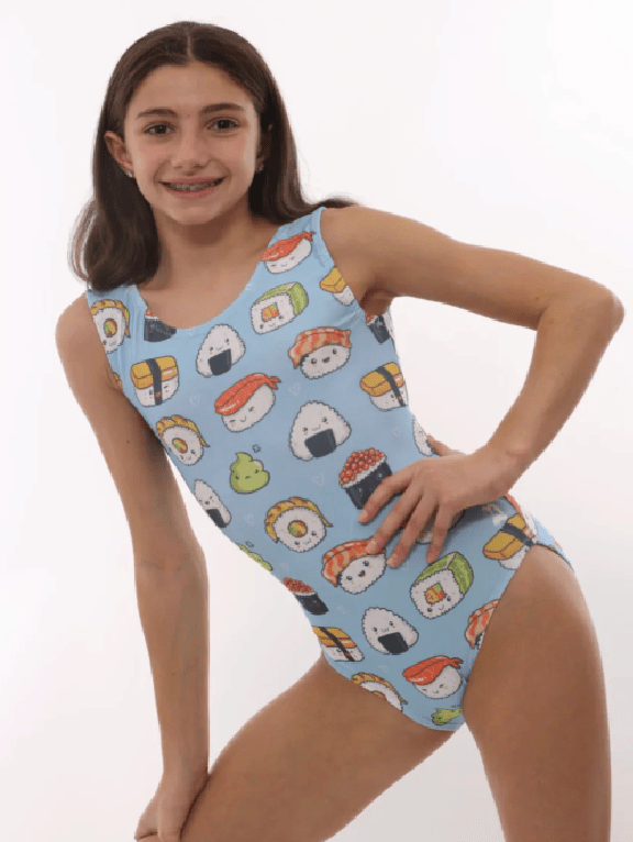 Sushi Time Gymnastics Leotard - Fun & Comfy Foxy's Leo - Foxy’s