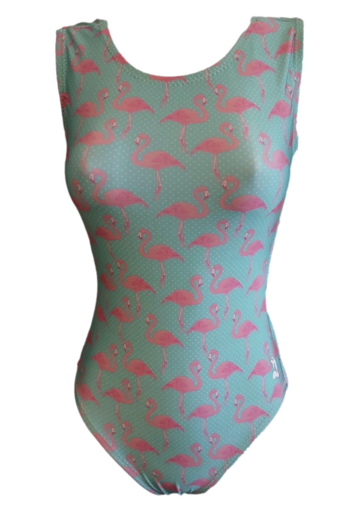 Fantastic Flamingos Gymnastics Leotard - Teal & Pink, Made in USA! - Foxy’s