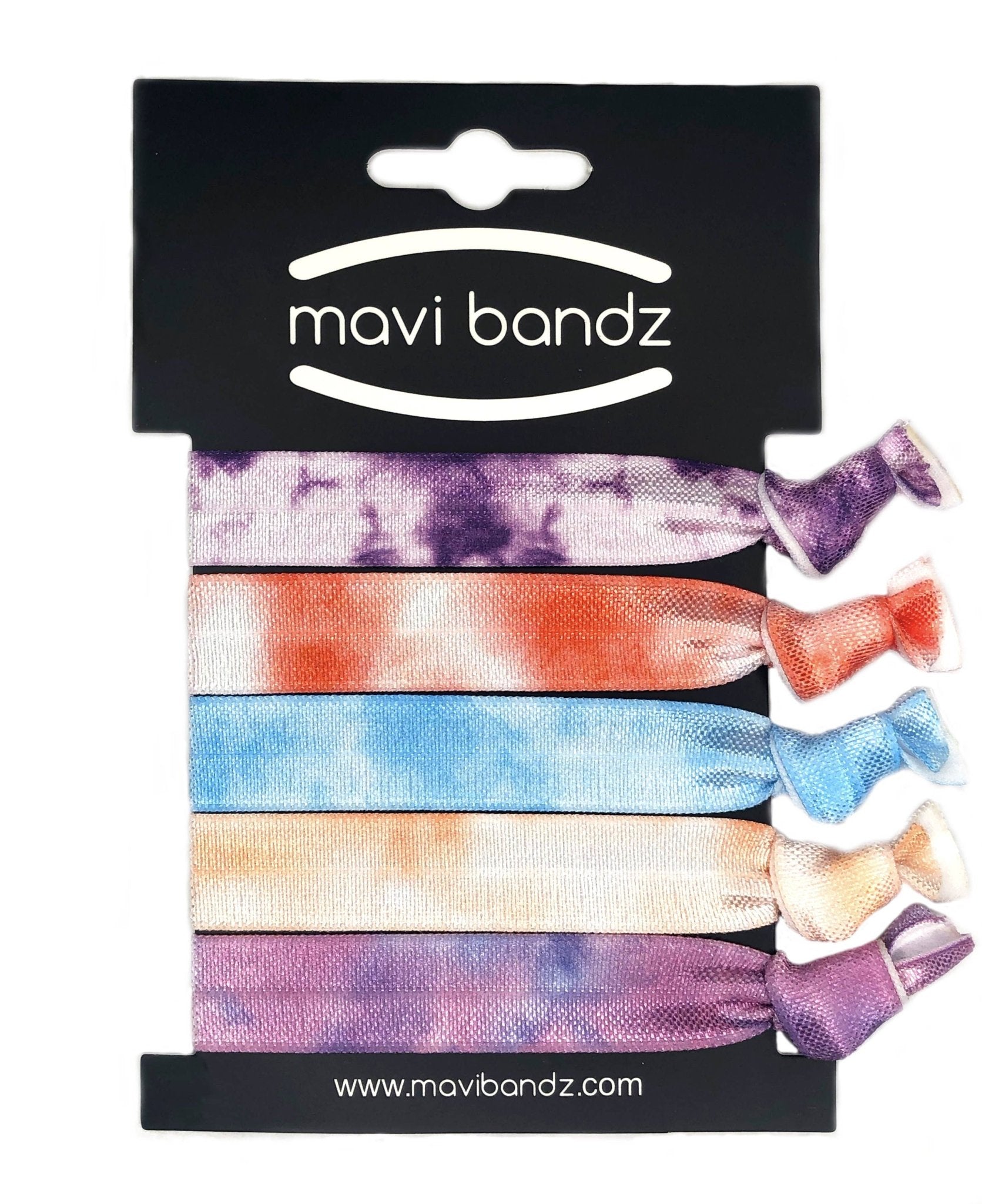 Mavi Bandz tie dye elastic hair ties, assorted colors