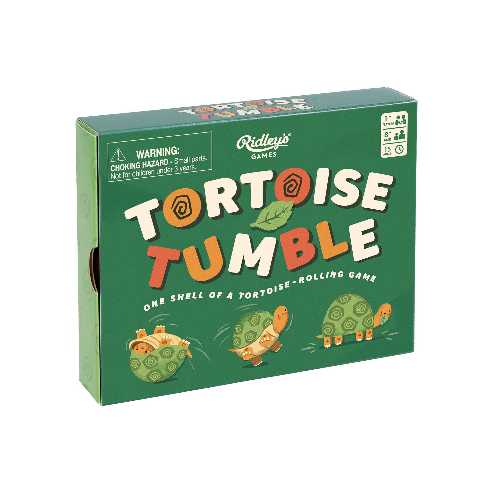 Box of 'Tortoise Tumble' game by Ridley's Games on a white background