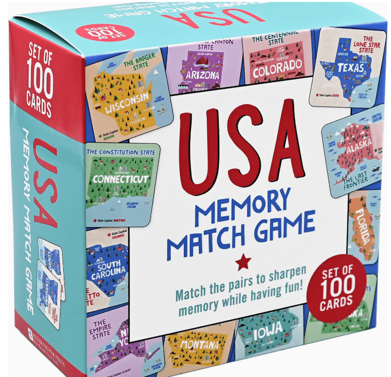 USA Memory Match Game - Fun Educational Game for Kids (100 Cards) - Foxy’s