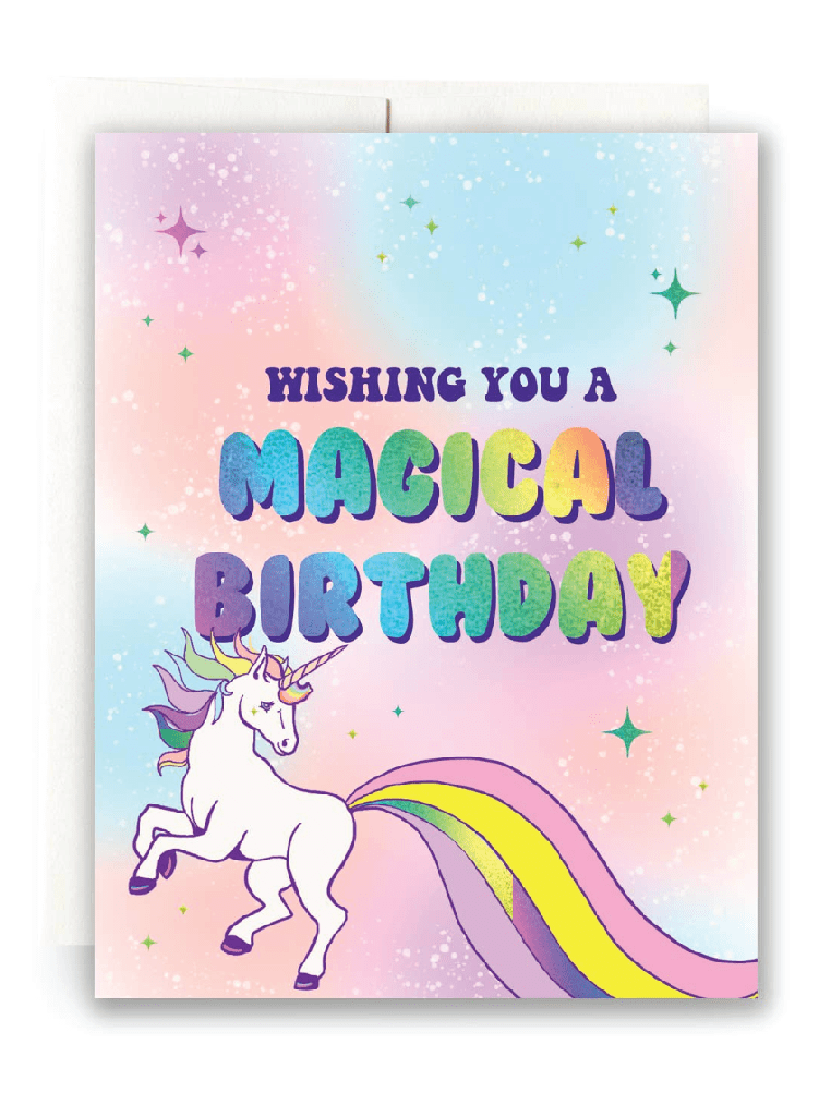Unicorn Birthday Greeting Card - Foxy’s