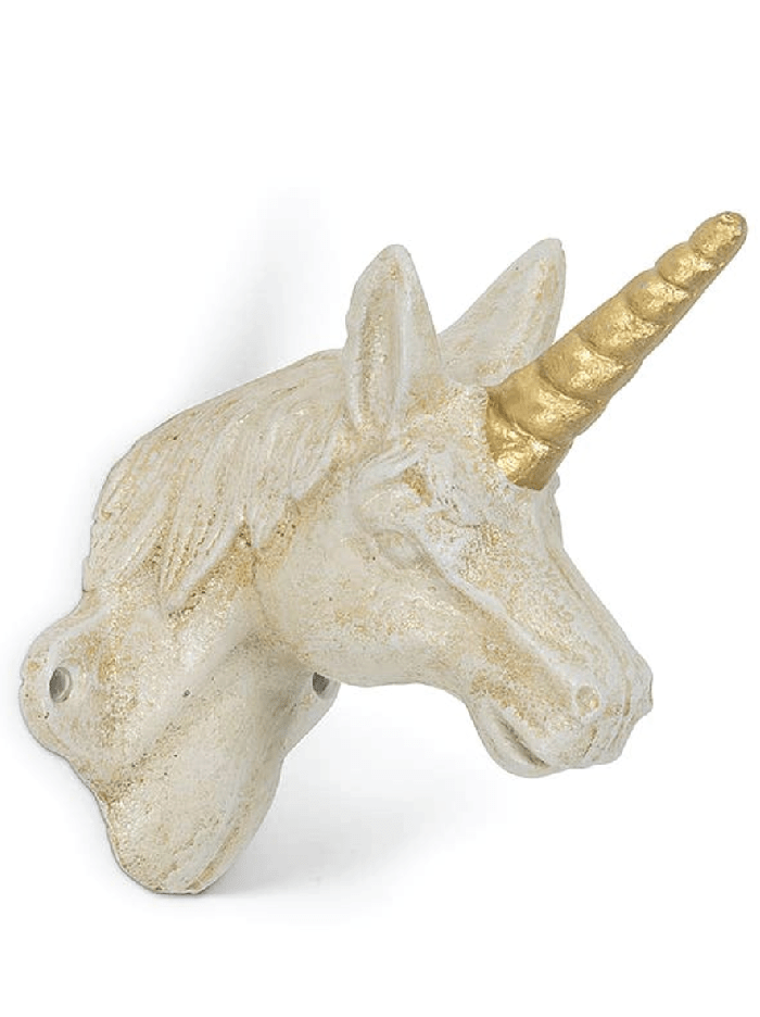 Unicorn Hook - Antq Wht - 4.5"H - Foxy’s