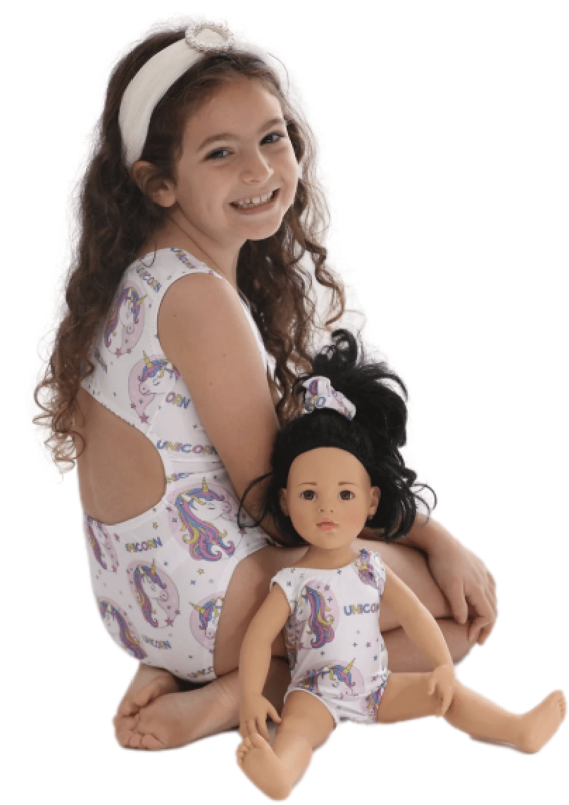 Unicorn Leotard & Doll Matching Set - Foxy's Tumble Tot - Sizes 2T - 6 - Foxy’s