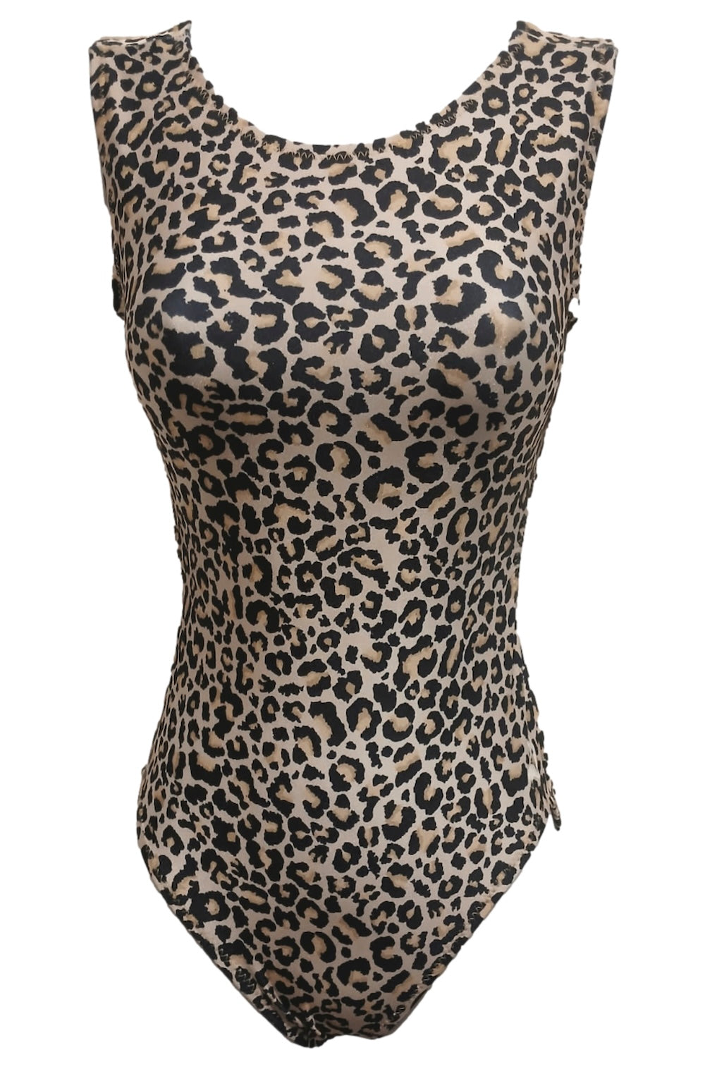 beige animal print Foxy's leotard for girls