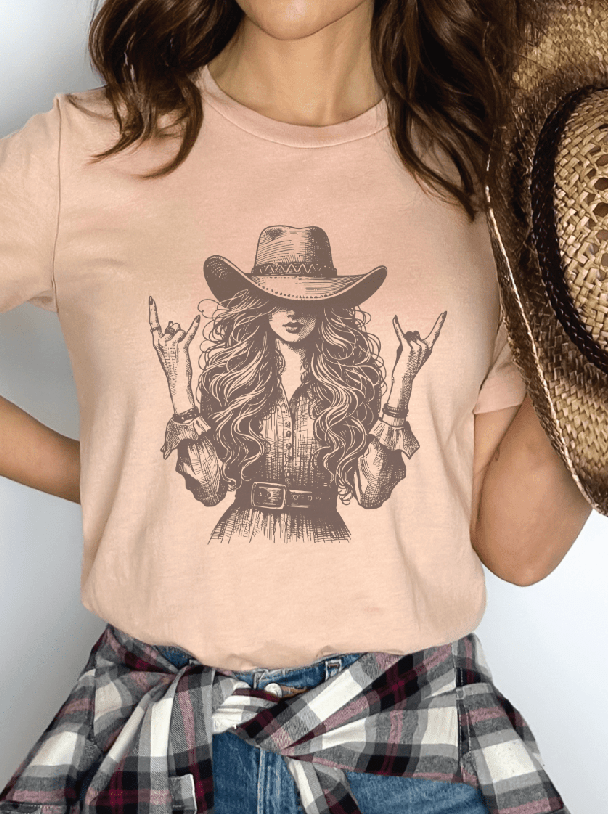 Vintage Western Cowgirl Graphic T-Shirt - Foxy’s
