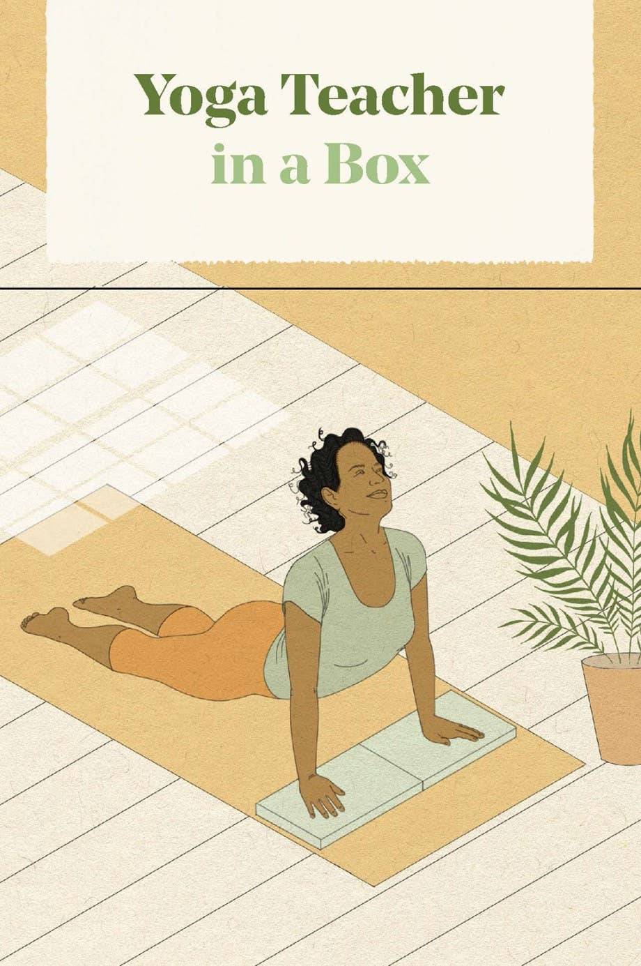 Yoga Teacher in a Box Flashcards: woman demonstrating the cobra pose.