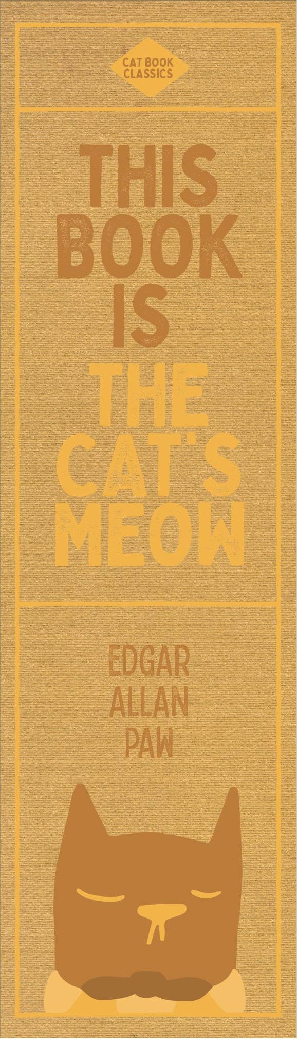 Book cover of 'This Book is the Cat's Meow' by Edgar Allan Poe with a cat illustration on a brown background.