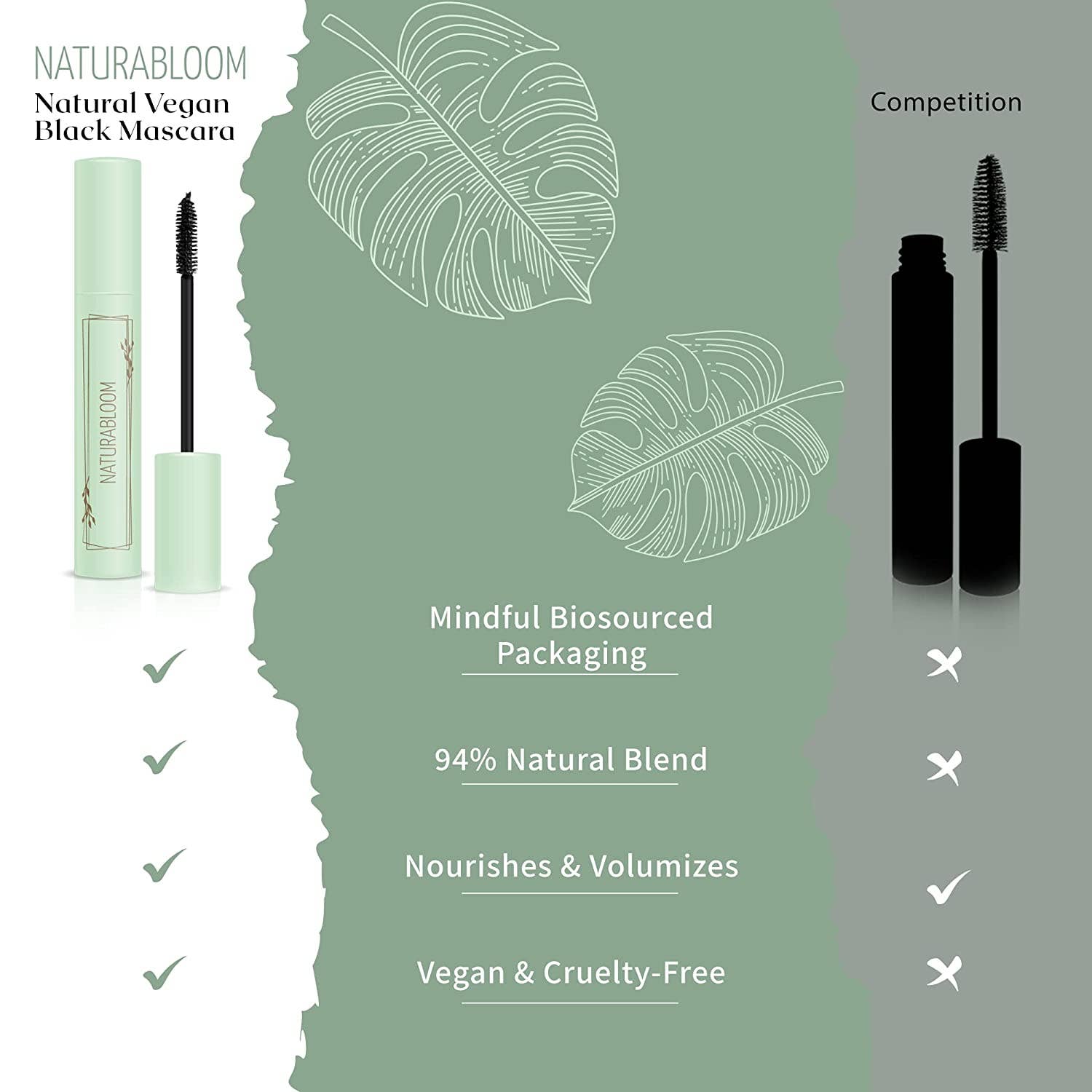 NATURABLOOM Natural Vegan Black Mascara With Jojoba - Foxy’s