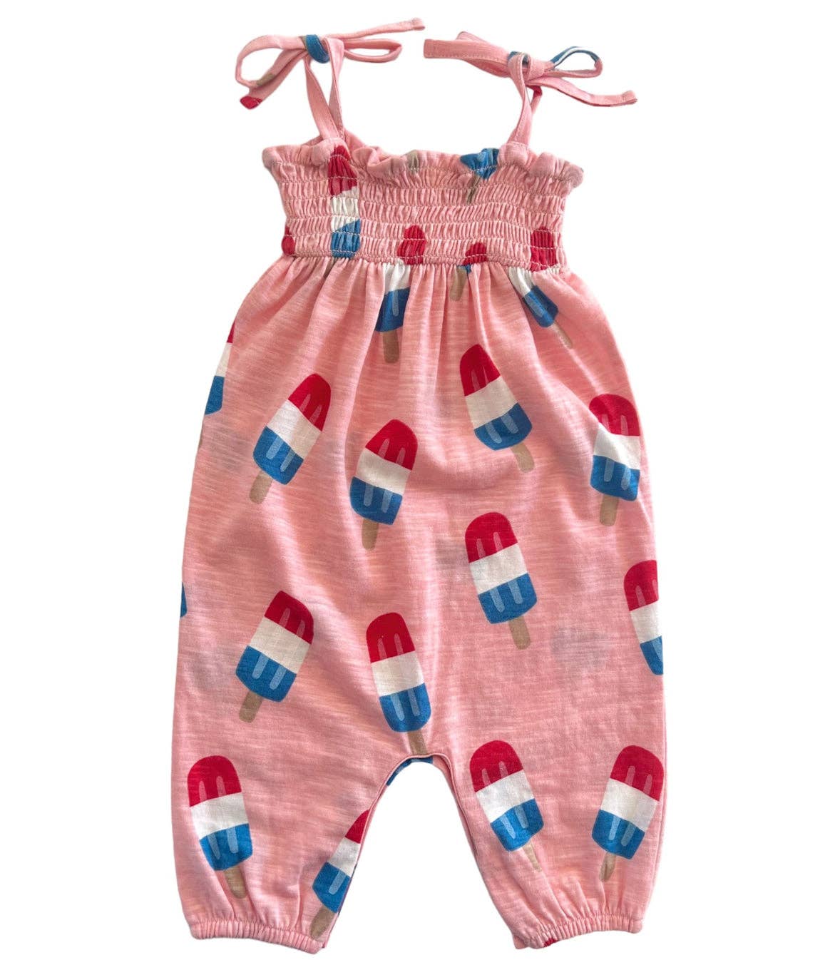 Popsicle Pink / Organic Smocked Jumpsuit for Baby - Foxy’s