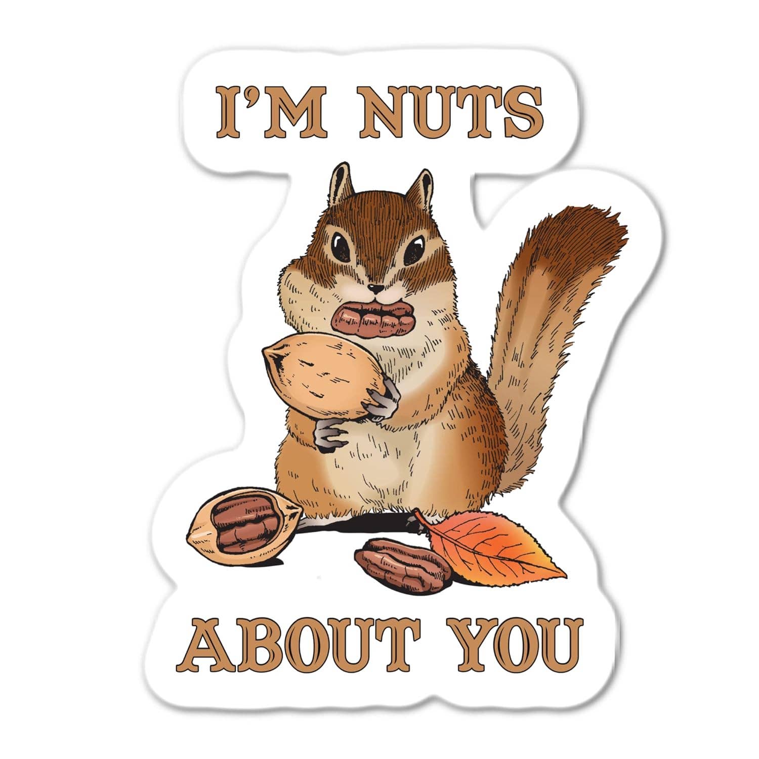 I'm Nuts About You Funny Squirrel Sticker - Foxy’s