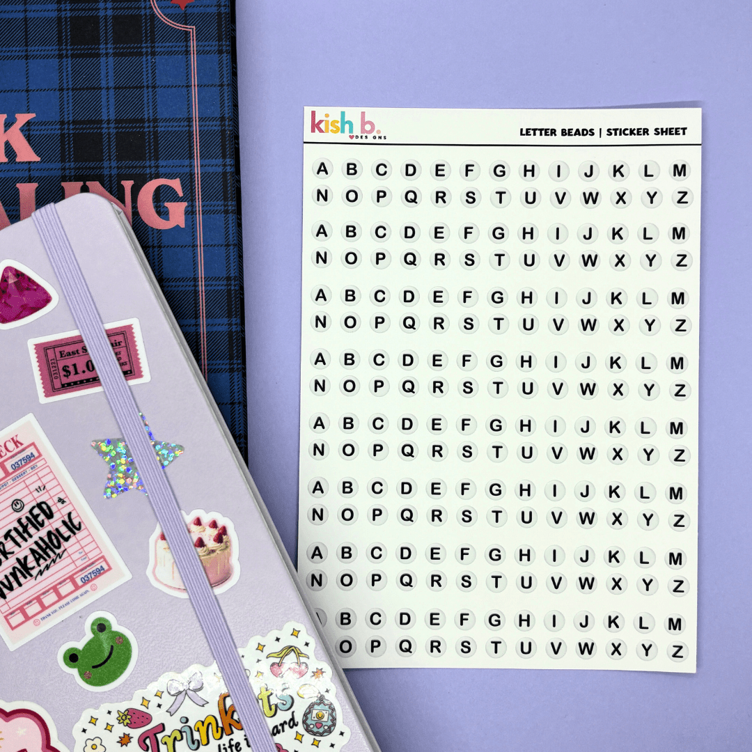 Letter Beads |Journal| Sticker Sheet - Foxy’s