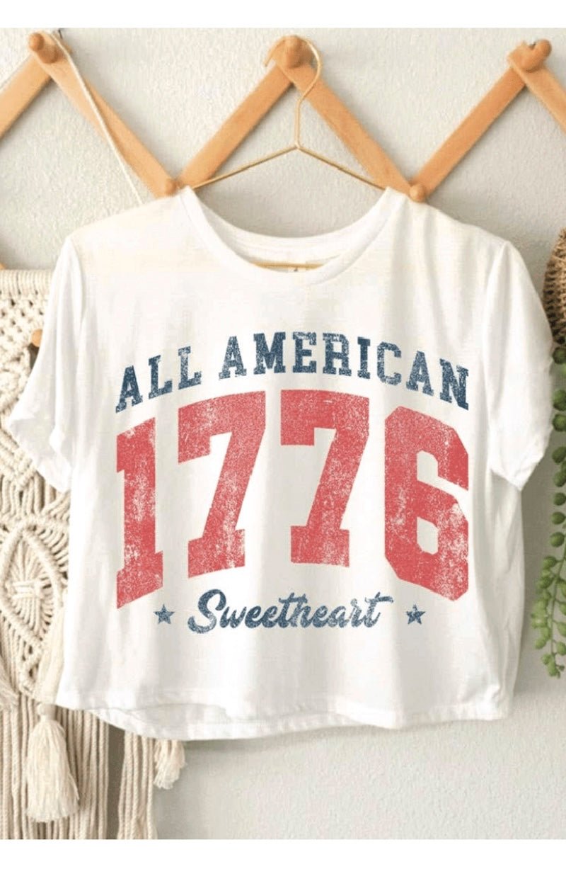 ALL AMERICAN 1776 SWEETHEART GRAPHIC CROP TOP - Foxy’s