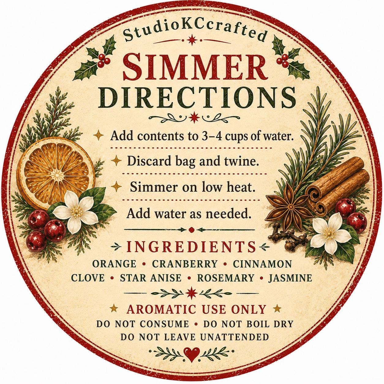 Santa's Christmas Eve Simmer Pot & gift, stocking stuffer - Foxy’s
