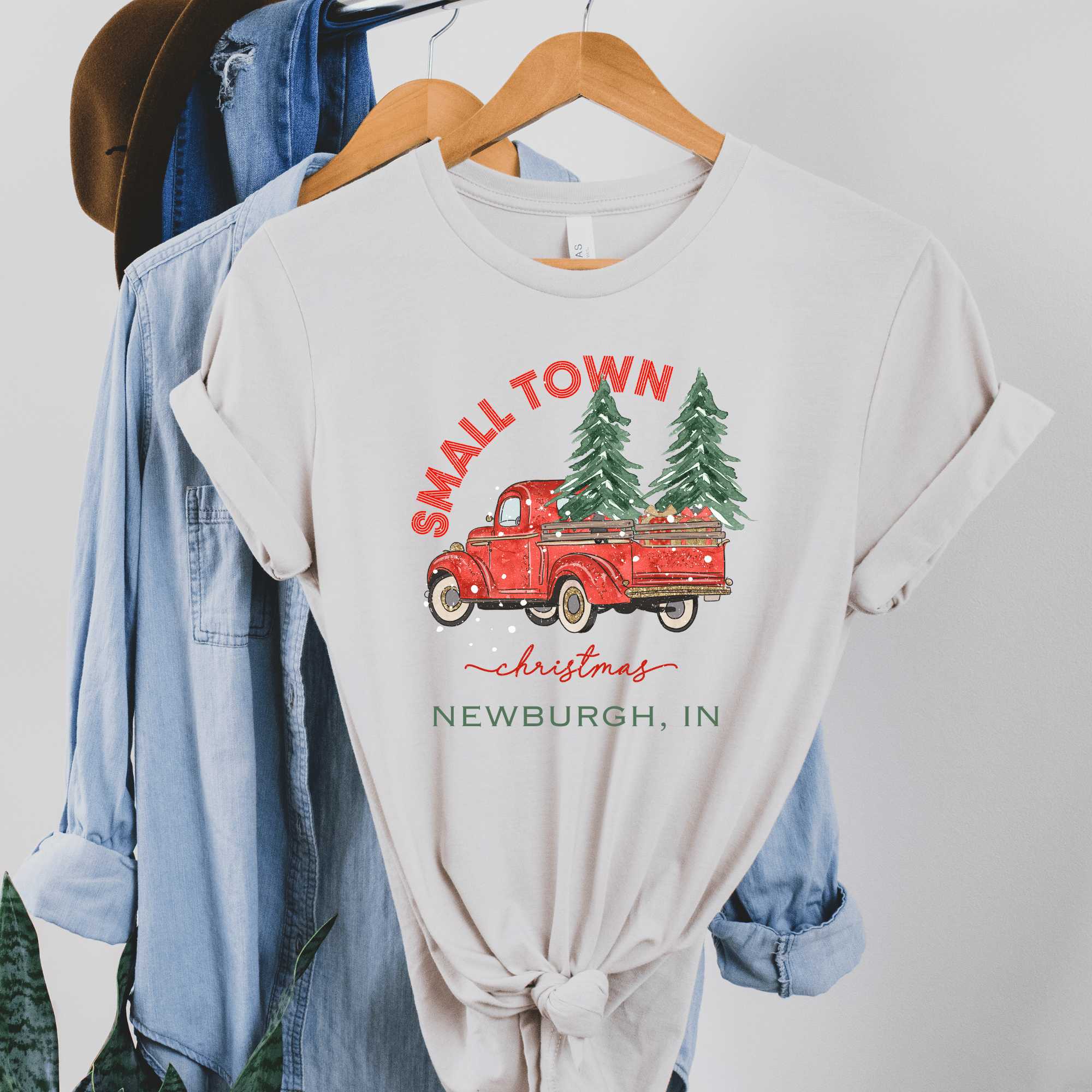 Custom Small Town Christmas Graphic Tee - Foxy’s