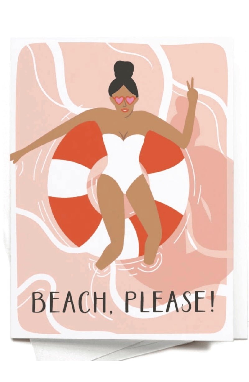 Beach, Please! Greeting Card - Sunny Vibes & Salty Kisses 💌 - Foxy’s