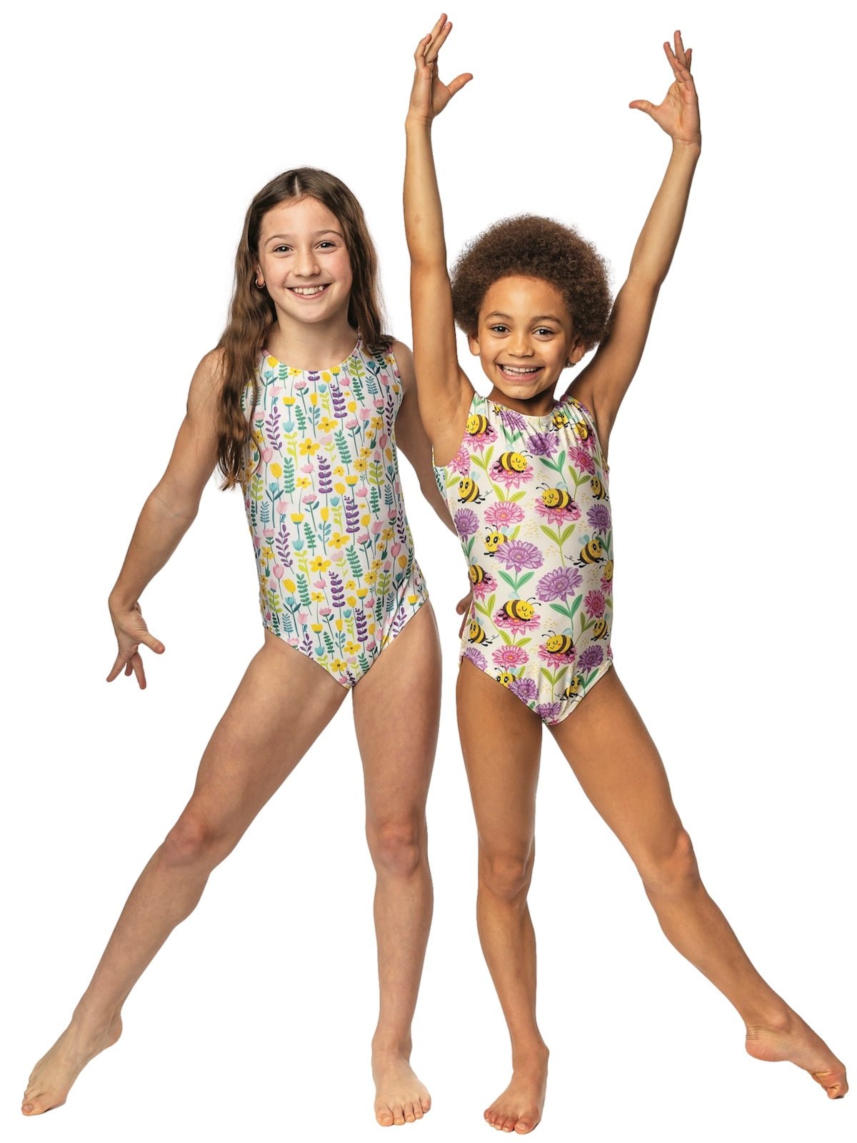 Vice Versa Bee & Garden Leotard Set – Bestie & Sibling Matching Gymnastics Leotards - Foxy’s