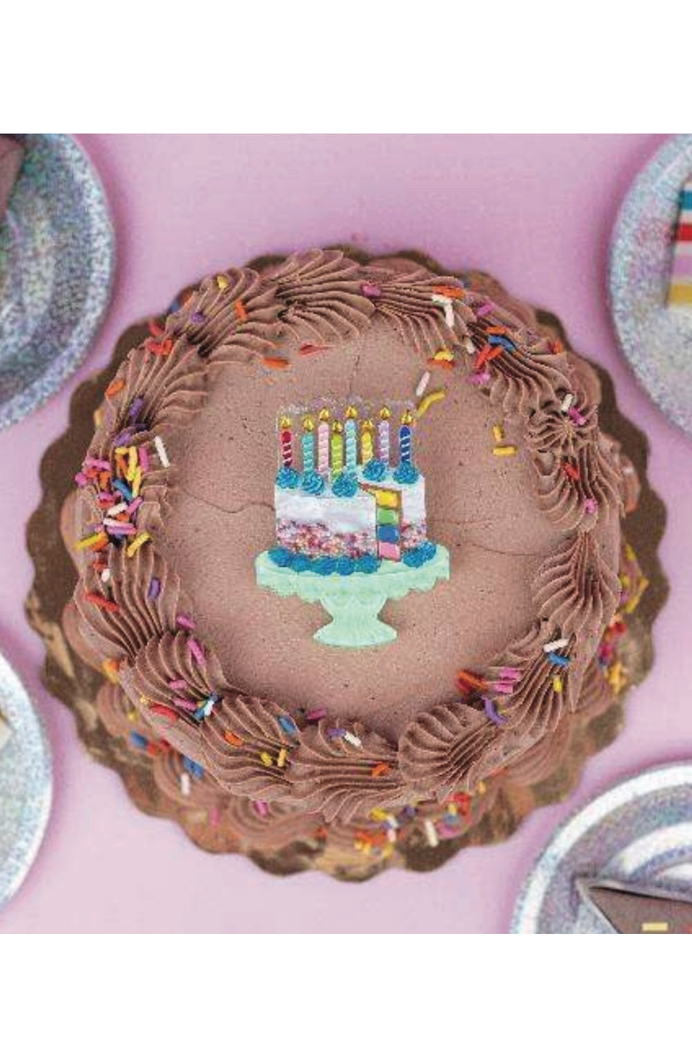 slice of birthday cake brooch