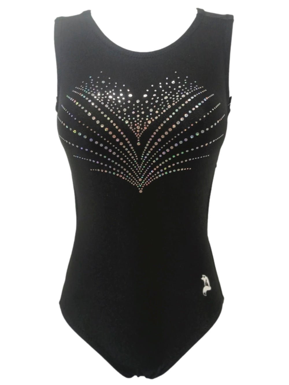 Black Blitz Bling Rhinestone Gymnastics & Dance Leotard - Foxy’s