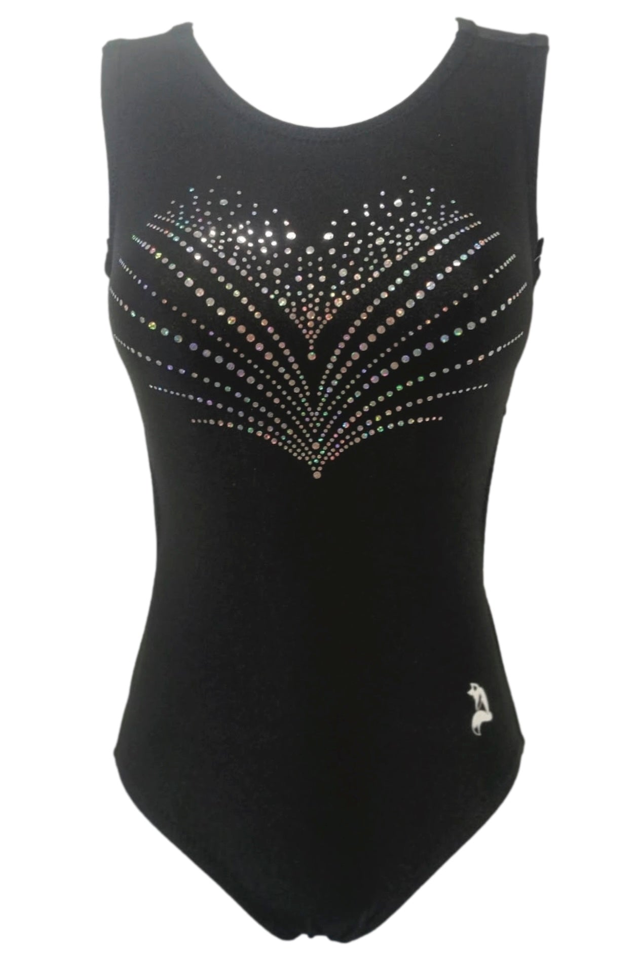 Black Blitz Bling Rhinestone Gymnastics & Dance Leotard - Foxy’s