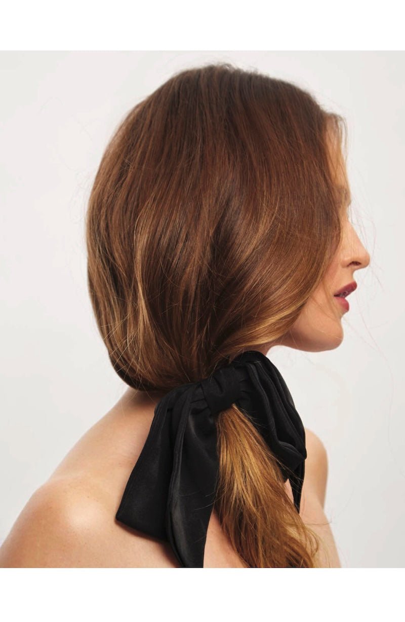 Oversized Bow Hair Clip - Black Recycled Fabric | KITSCH - Foxy’s
