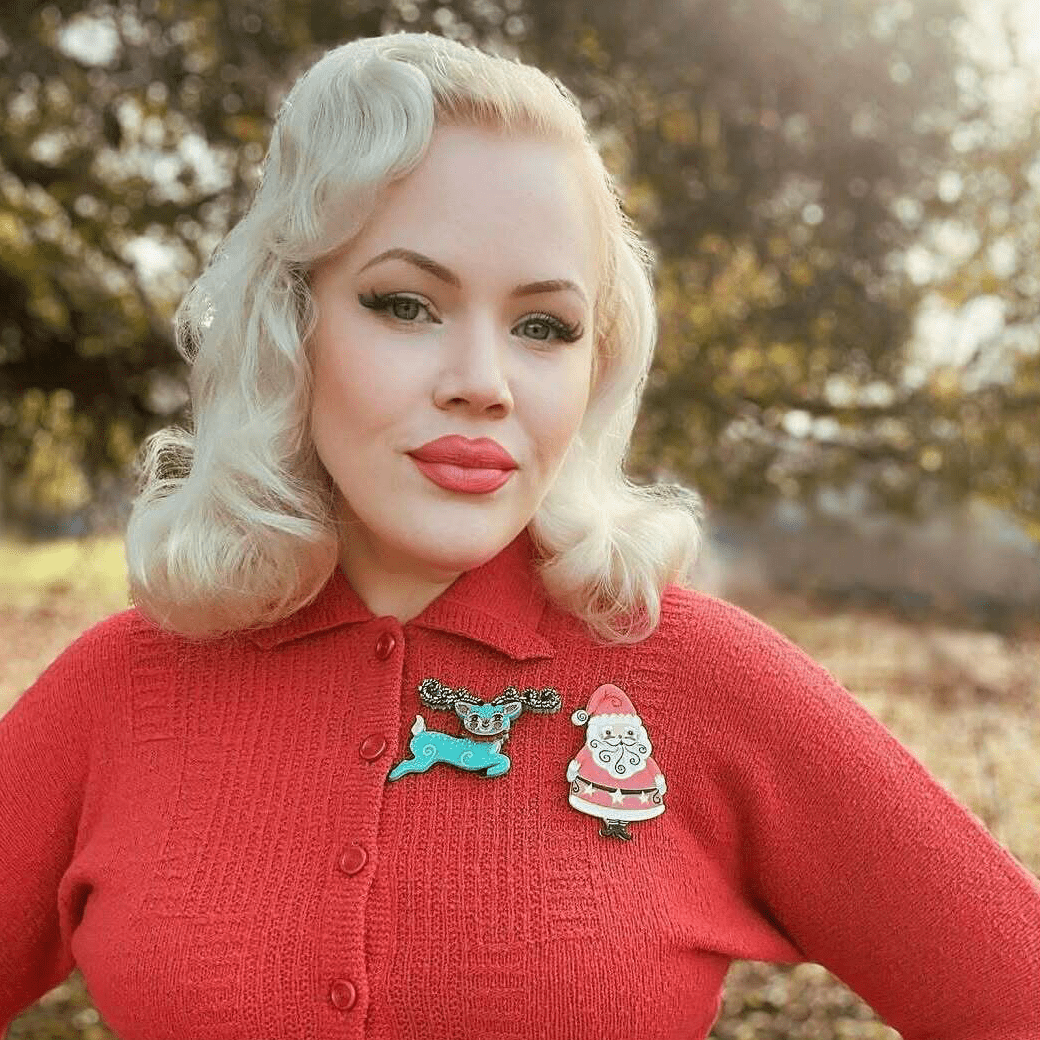 Fawna Fir Top Leaping Reindeer Brooch by Johanna Parker x Lipstick & Chrome - Foxy’s