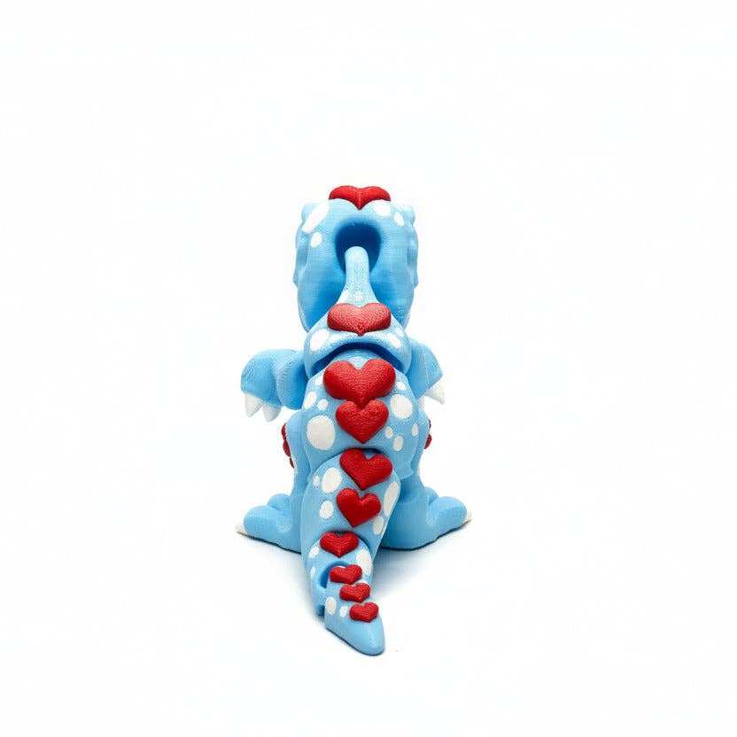 T-Rex Love Dinosaur (Roughly 3 Inches Tall) (Blue + Red) • Articulated Dinosaur - Foxy’s