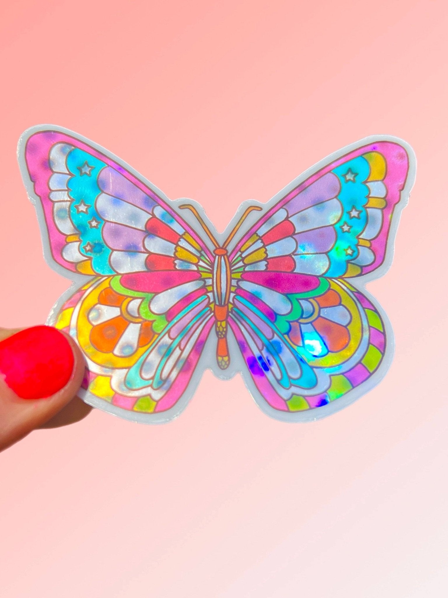 Butterfly Hologram Shimmer STICKER 3 Inch - Foxy’s