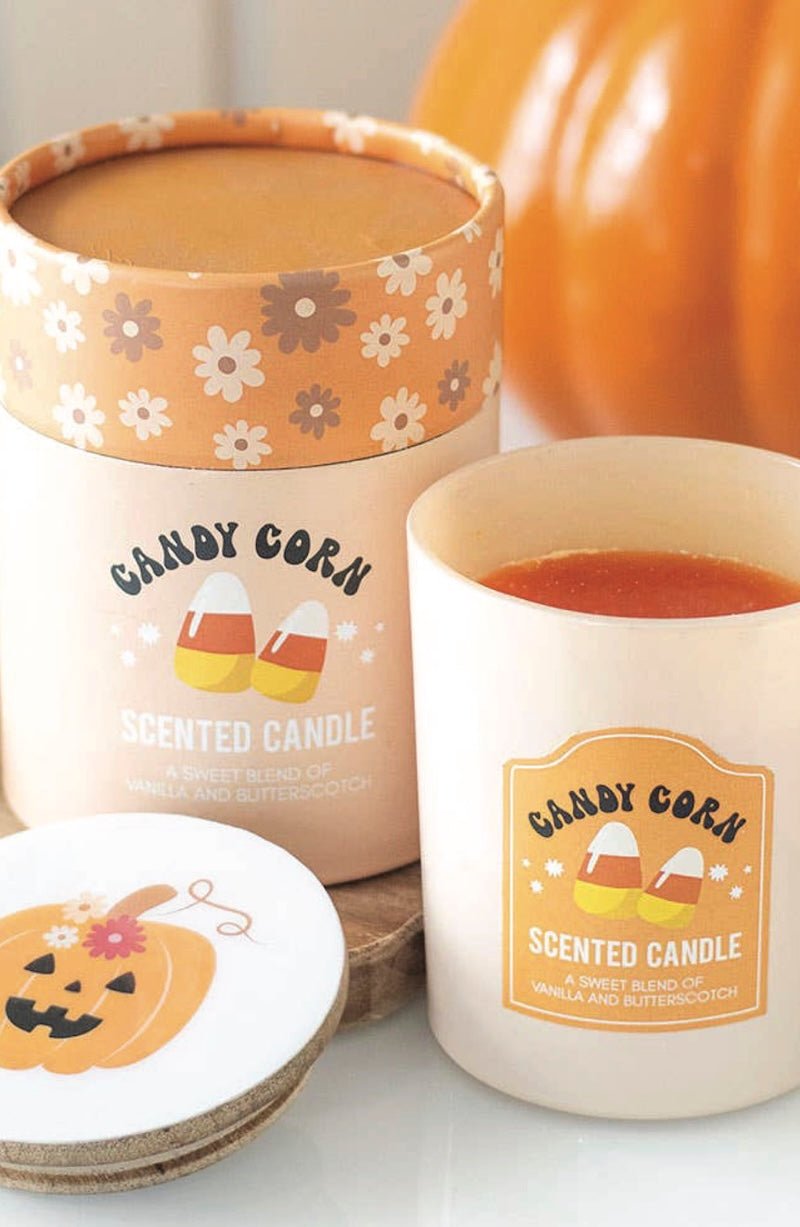 Candy Corn Vanilla and Butterscotch Halloween Candle - Foxy’s
