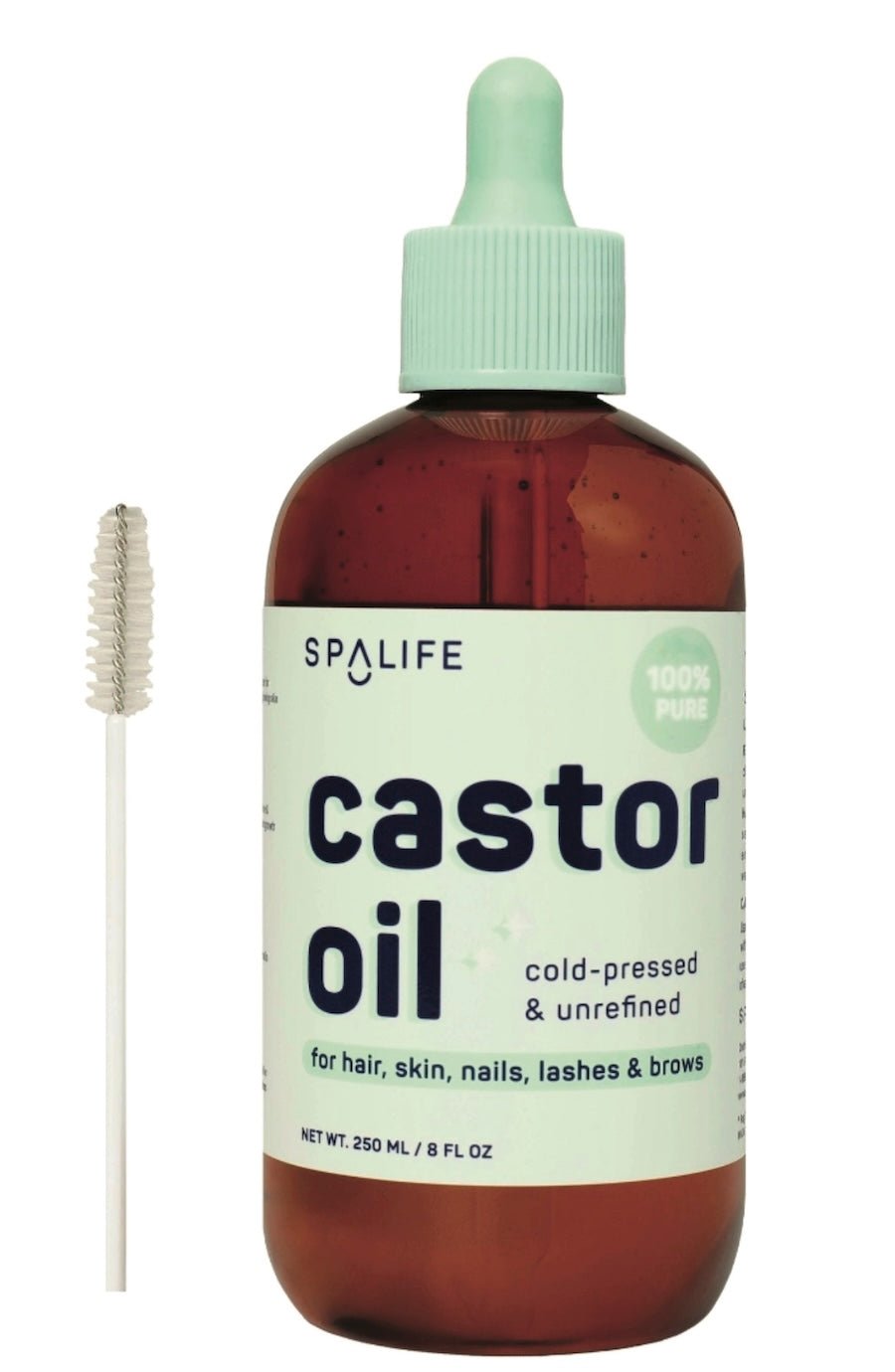 100% Pure Castor Oil - Mint Bottle - For Hair, Skin & Lashes - Foxy's - Foxy’s