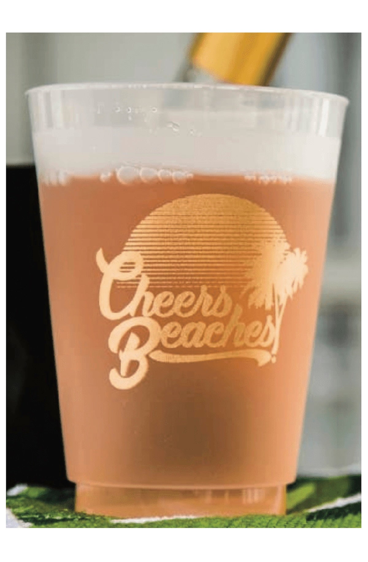 Cheers Beaches Sunset Party Cups - 16 oz Reusable Frosted Plastic Tumblers (Set of 8) - Perfect for Beach Trips & Bachelorette Parties! - Foxy’s