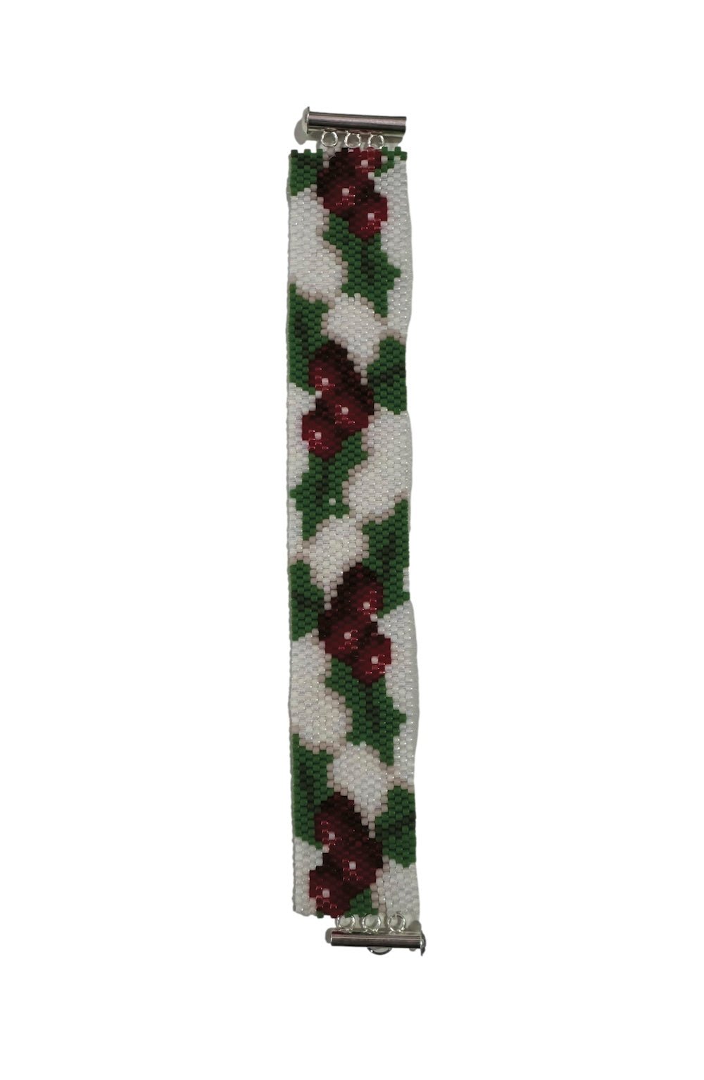Christmas Mistletoe Peyote Stitched Beaded Bracelet - Foxy’s