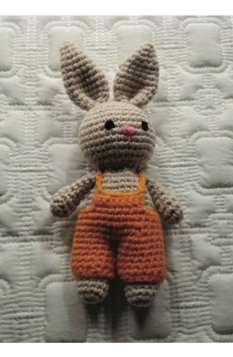 Knitted Hand Crochet Orange Bunny Plush Toy - Foxy’s