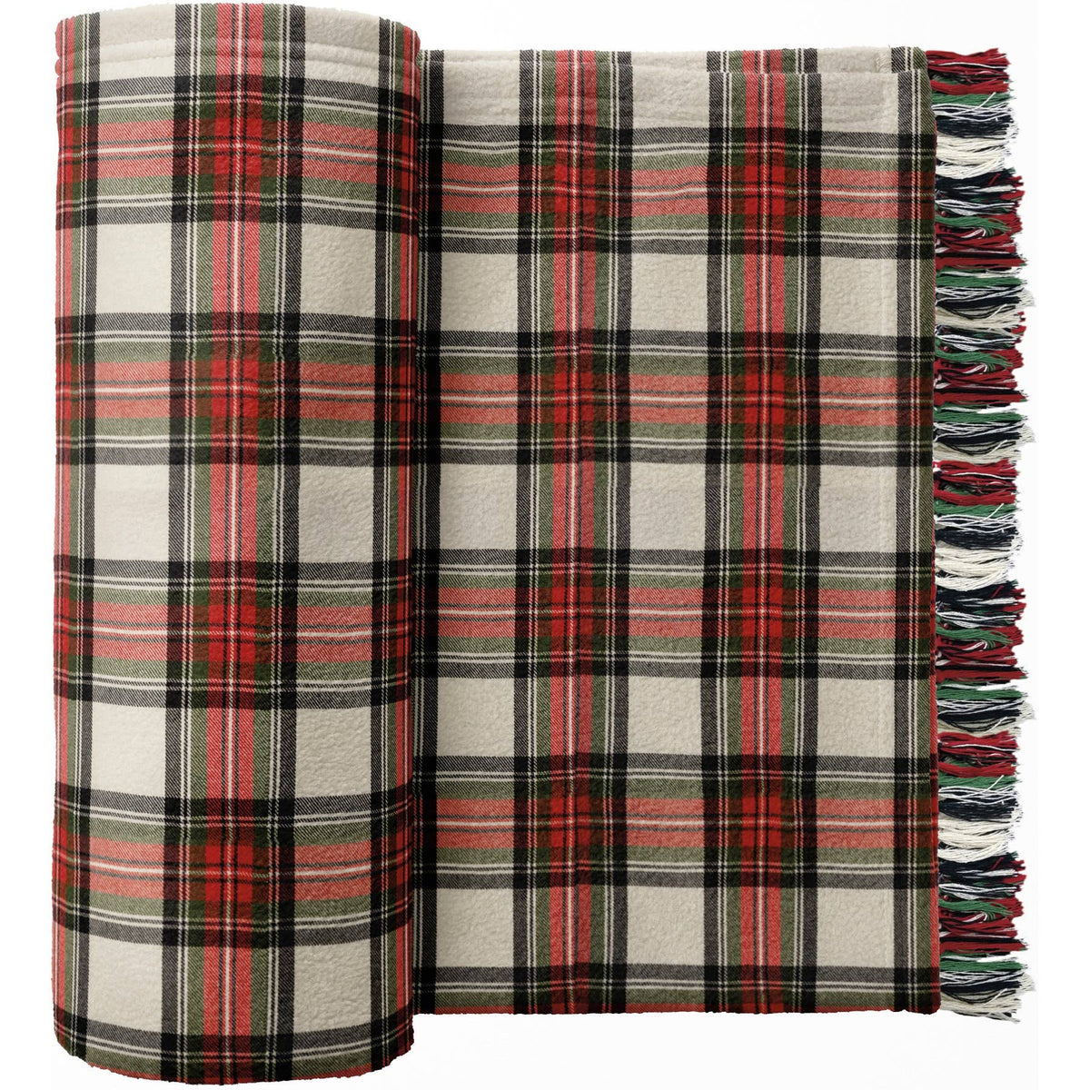 Cream Plaid Throw Blanket - Foxy’s