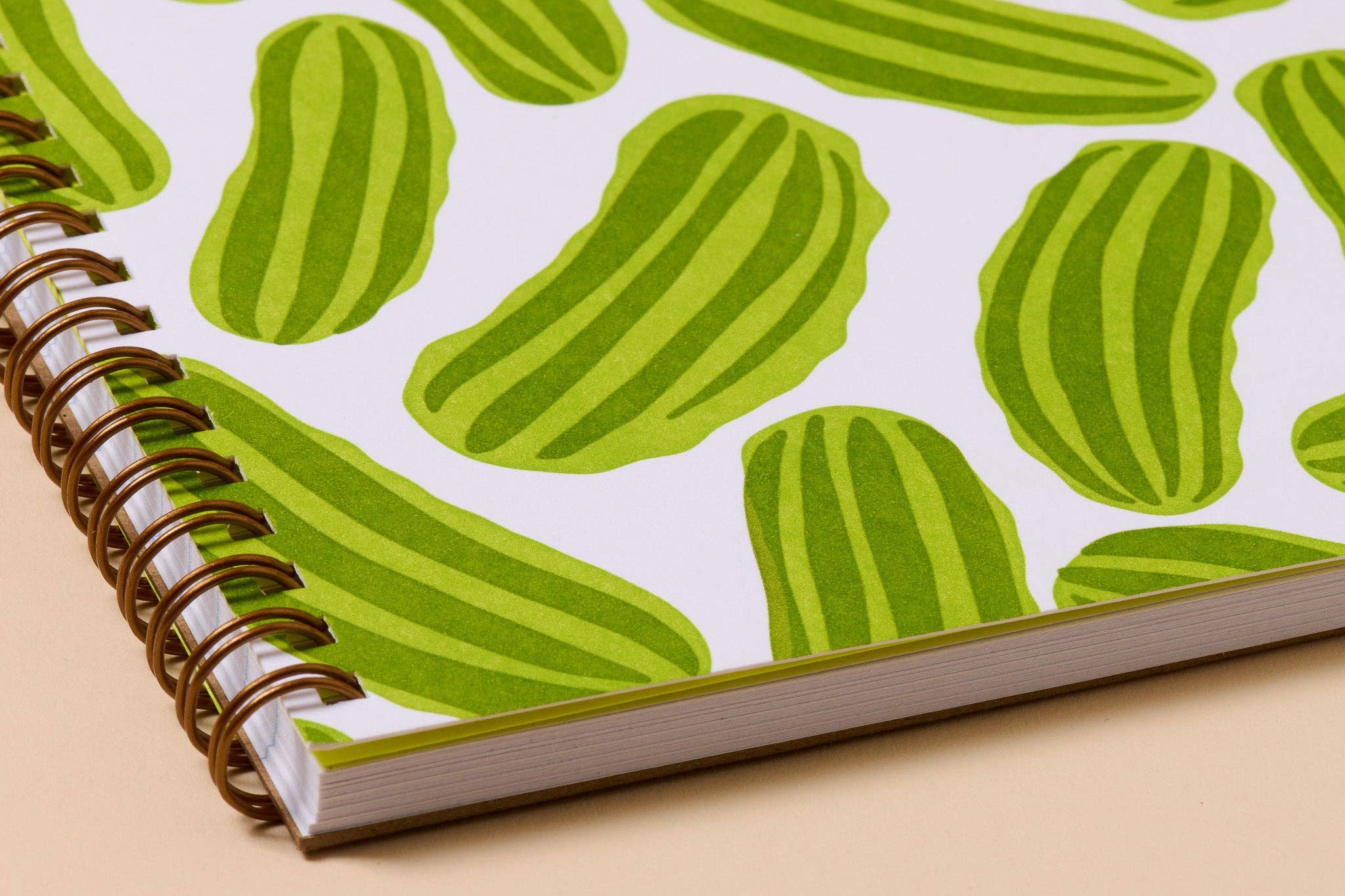 Letterpress A5 Spiral Notebook—Pickles (Trendy, Summer) - Foxy’s