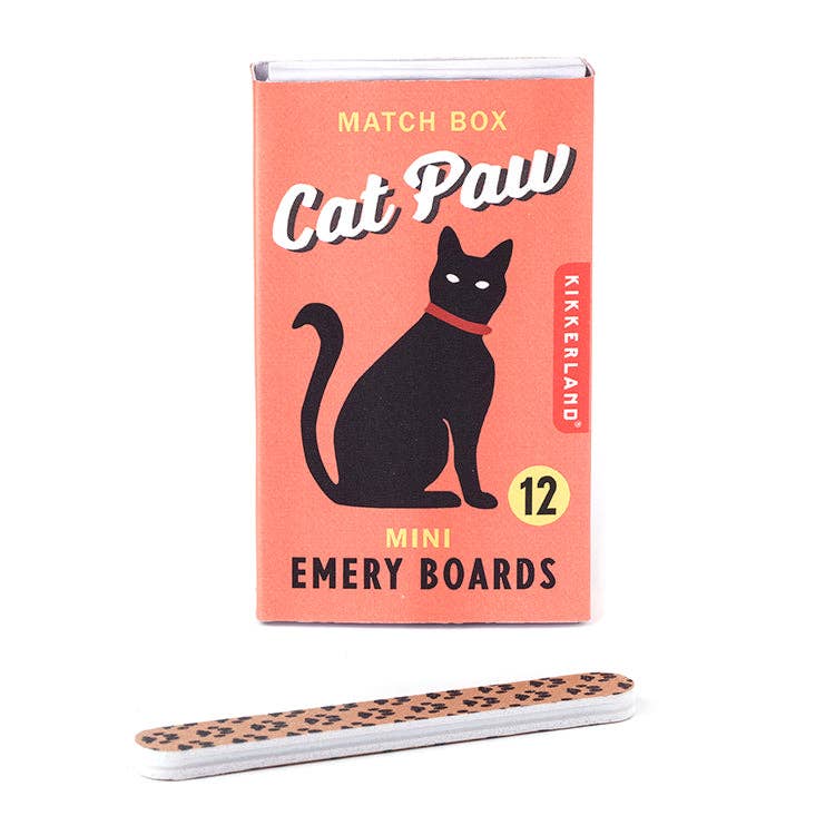 Kikkerland Cat Paw mini emery boards, pack of 12.