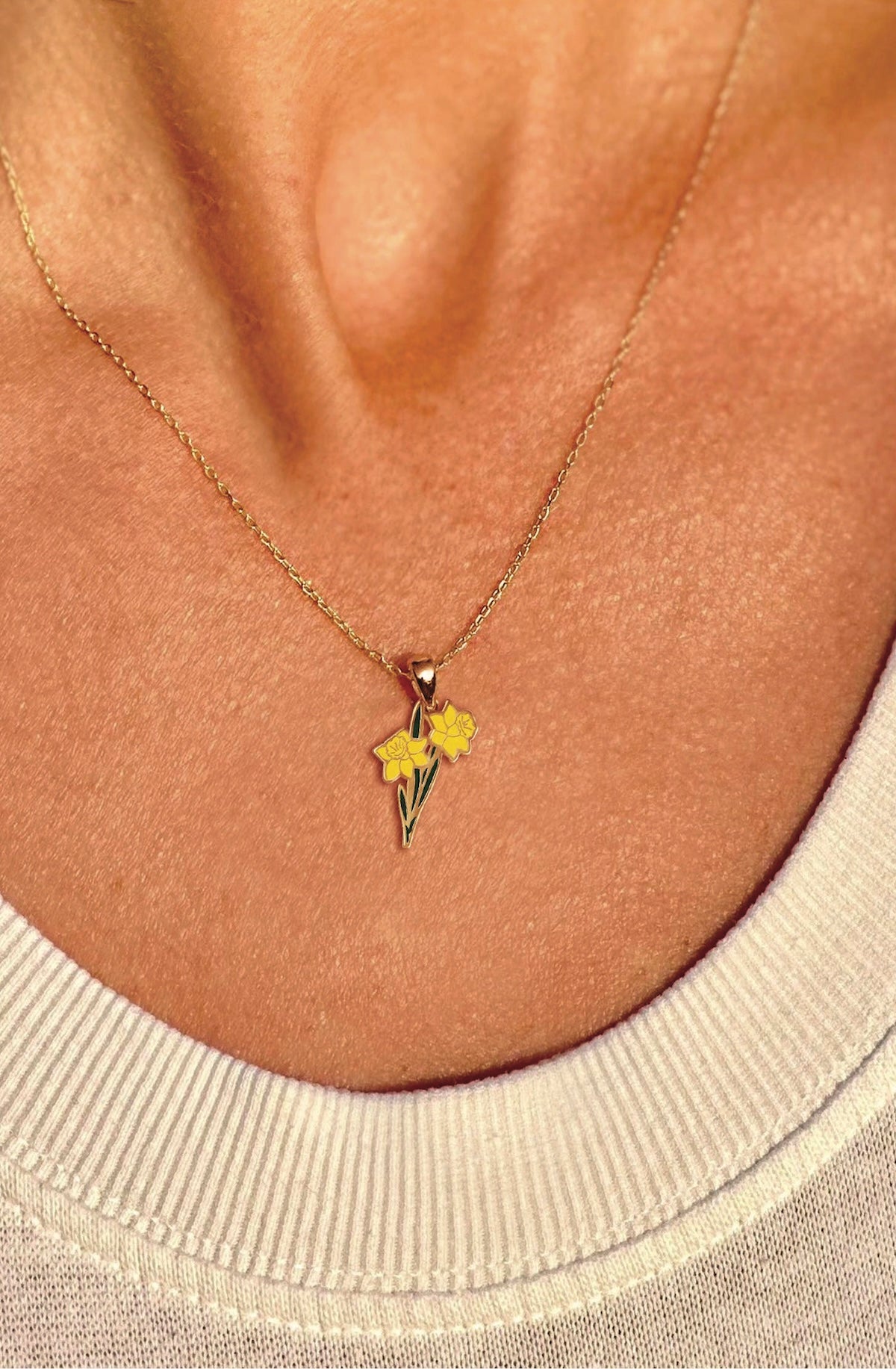 Daffodil Flower Necklace March Birth Flower Necklace - Foxy’s