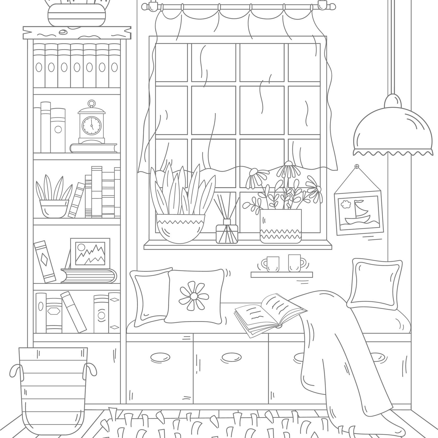 The Super-Cute Cozy Home Coloring Book