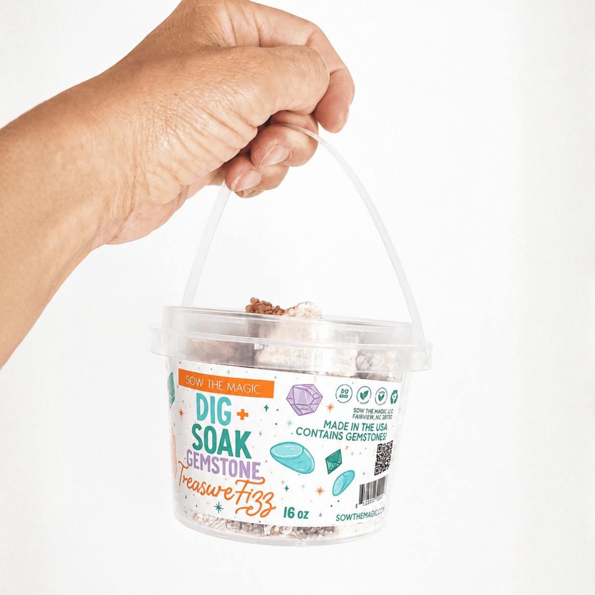 Dig + Soak Surprise Gemstone Treasure Fizz Bucket - Foxy’s